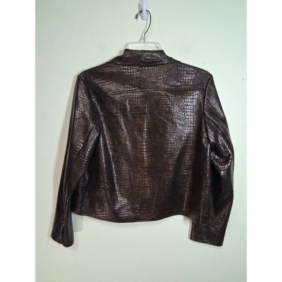 IN Studio Jacket Blazer Reptile Animal Print Y2K Edgy Grunge Business Casual PM - Picture 2 of 6